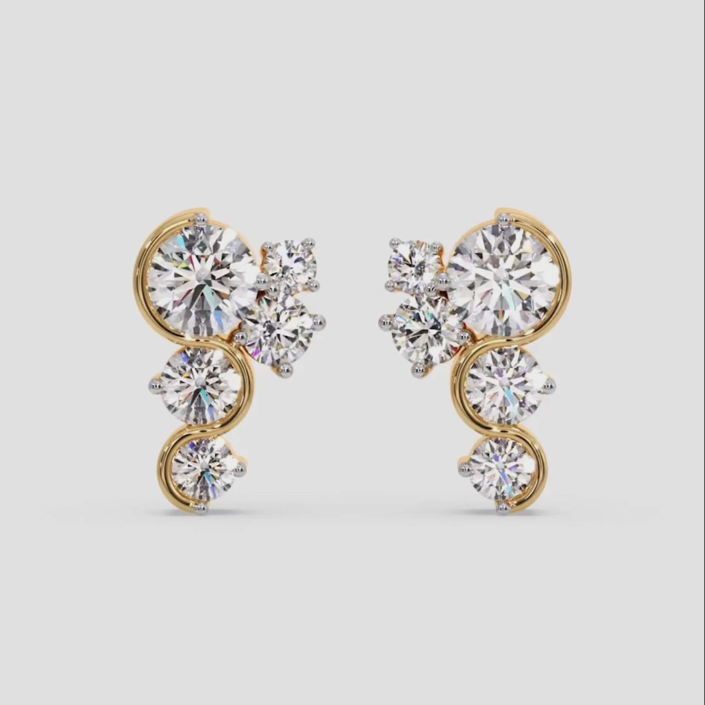 Round Cut Diamond, Lab Diamond Earrings