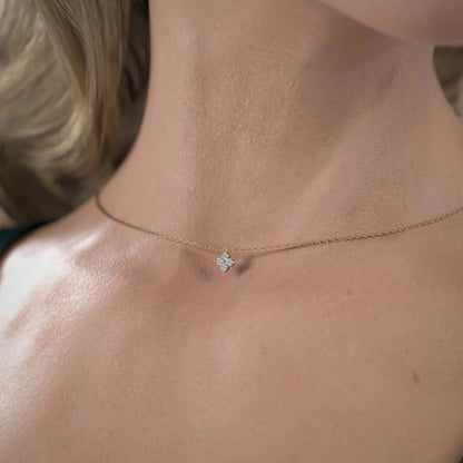 Round Cut Diamond Necklace