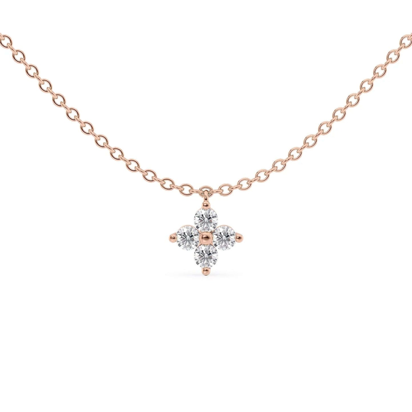 Round Cut Diamond Pendant Necklace