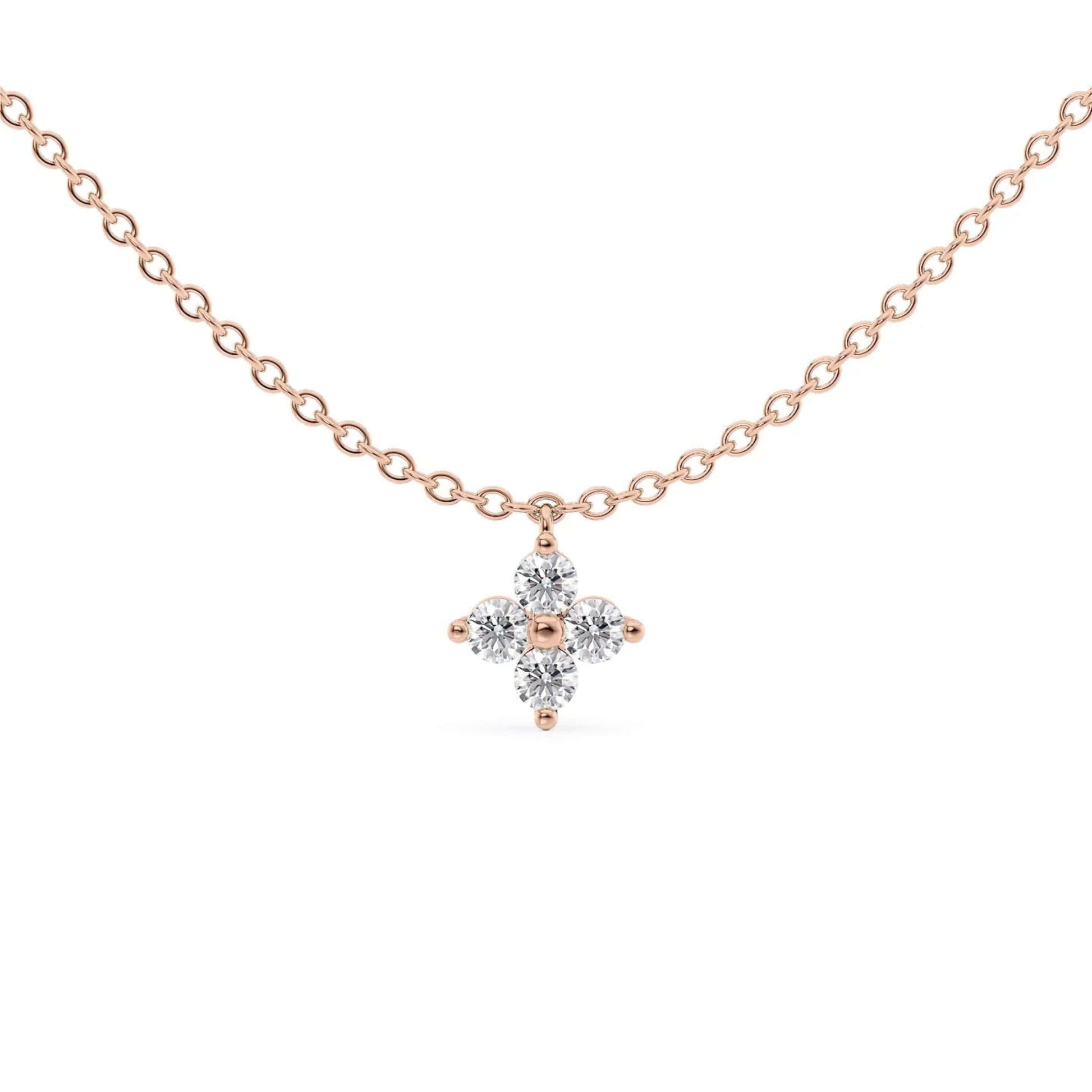 Round Cut Diamond Pendant Necklace