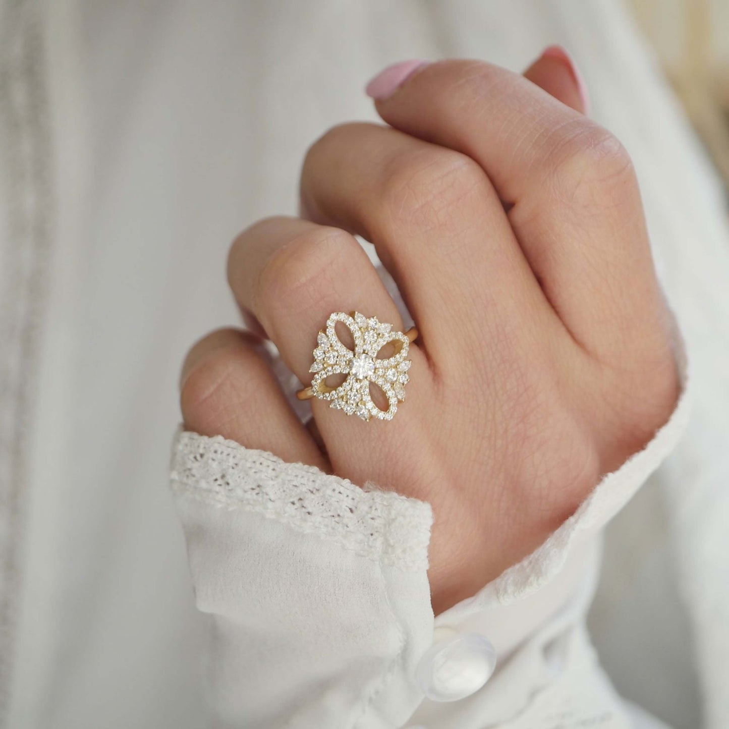 Round Cut Diamond, Stackable Ring