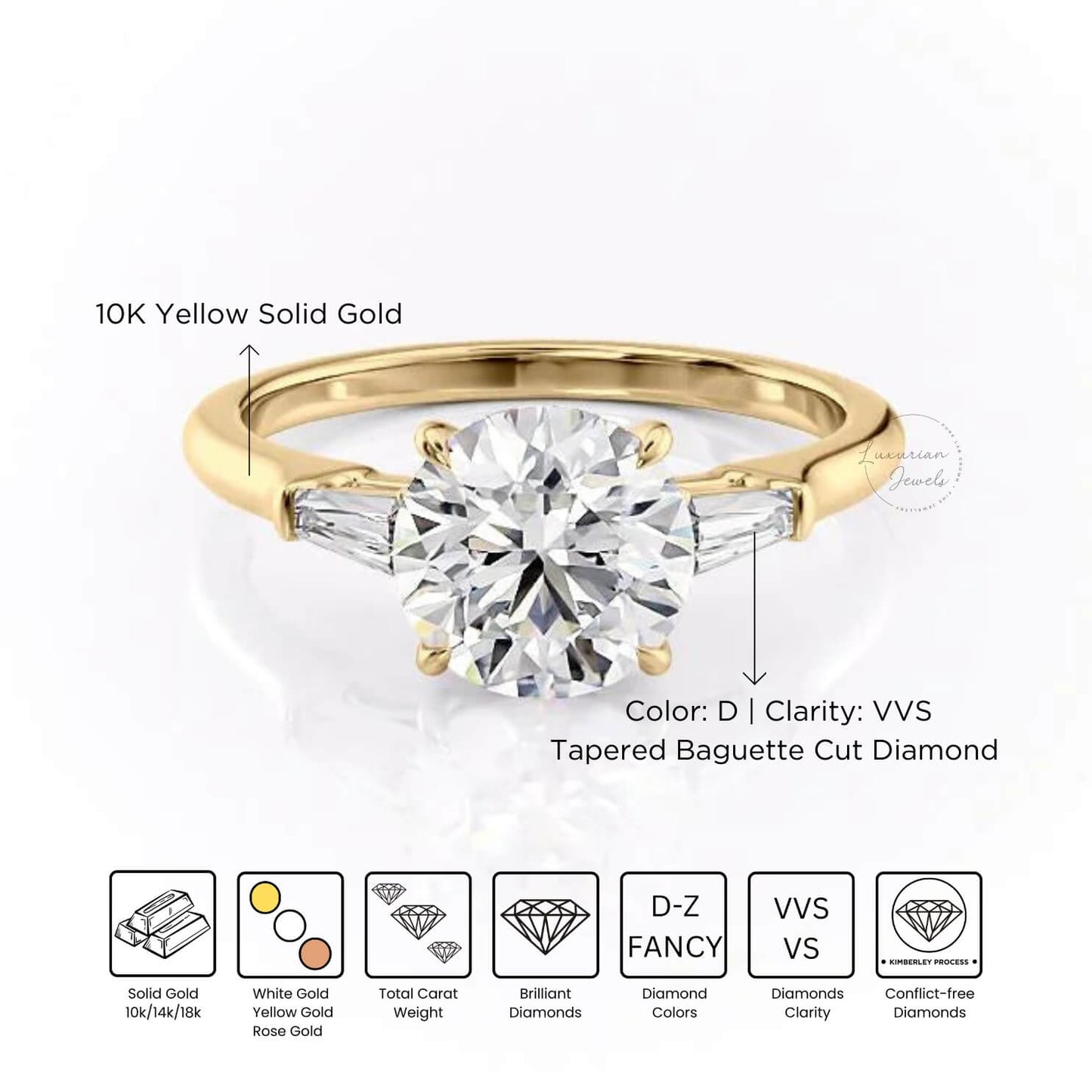 Round Cut Diamond Wedding Rings