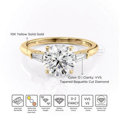 Round Cut Diamond Wedding Rings