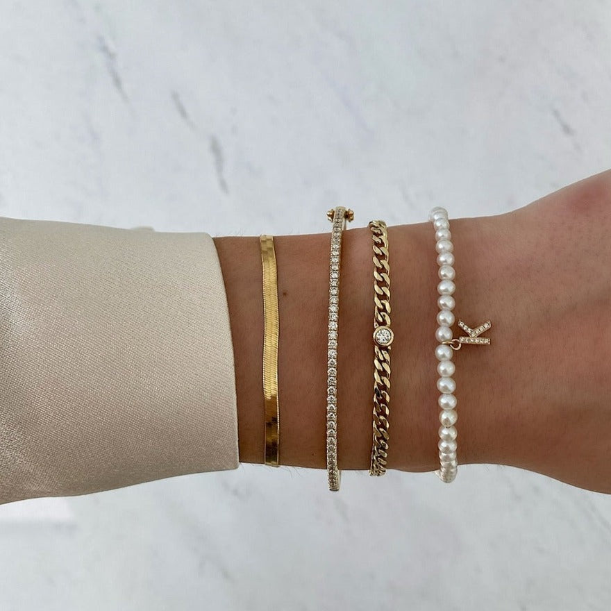 Round Cut Lab Created Diamond Bracelets