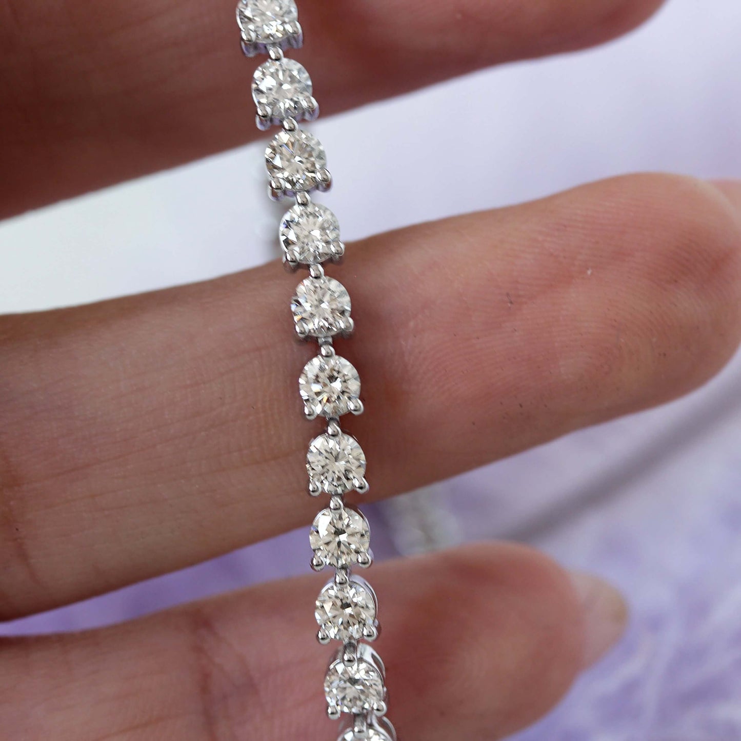 Round Cut Lab Grown Diamond Bracelet