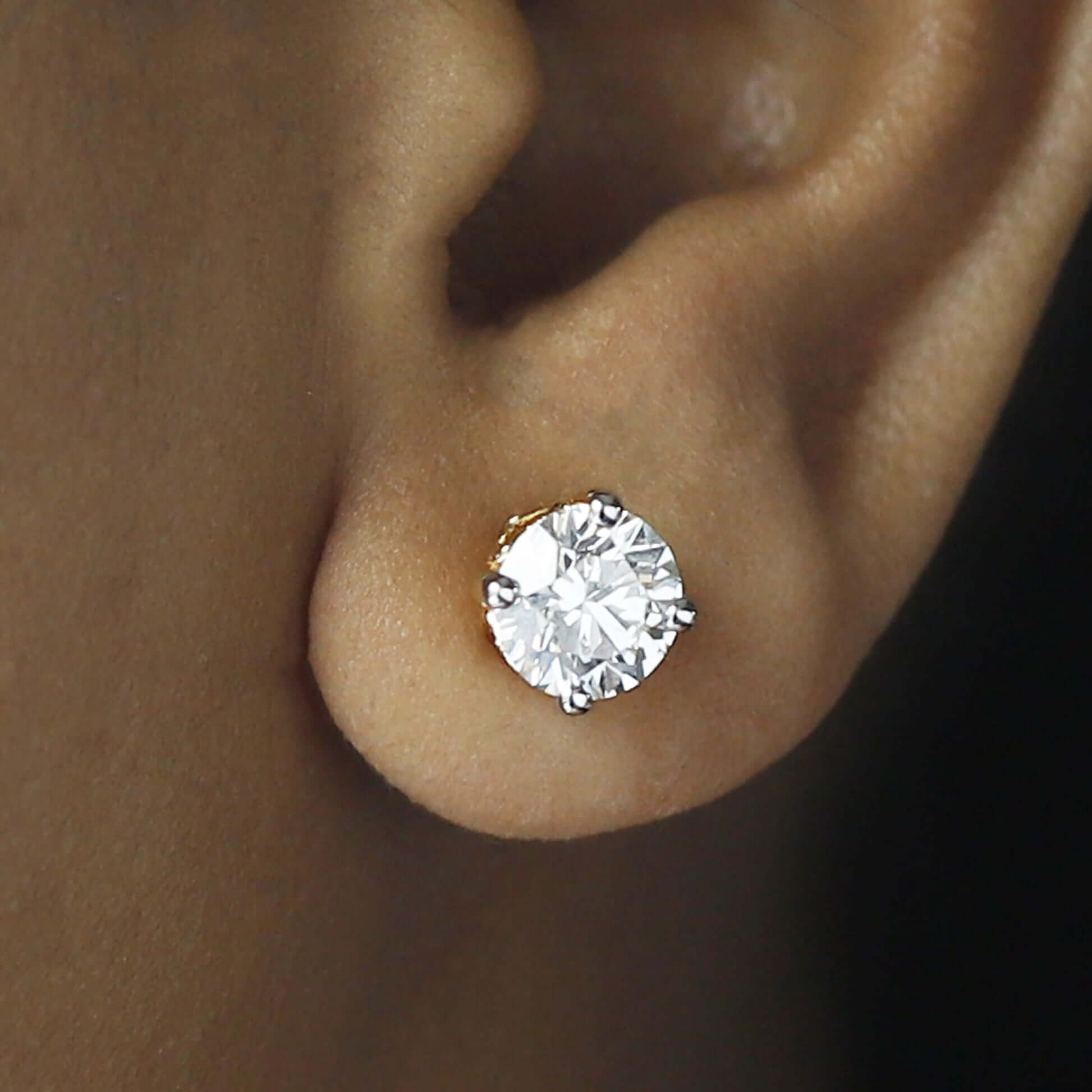 Round Cut Lab Grown Diamond Earrings