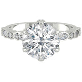 Round Cut Lab Made Diamond Engagement Ring