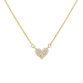 Round Cut Pave Heart Pendant Diamond Necklace