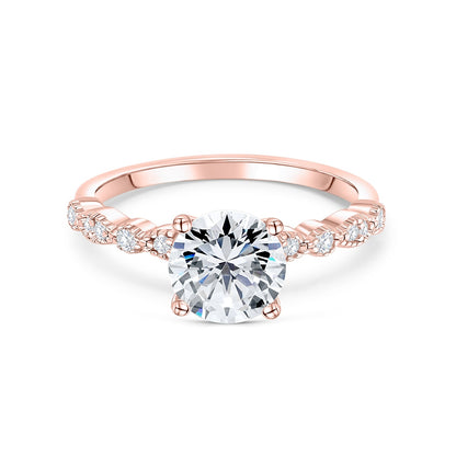 Round Cut Pave Set Diamond Ring