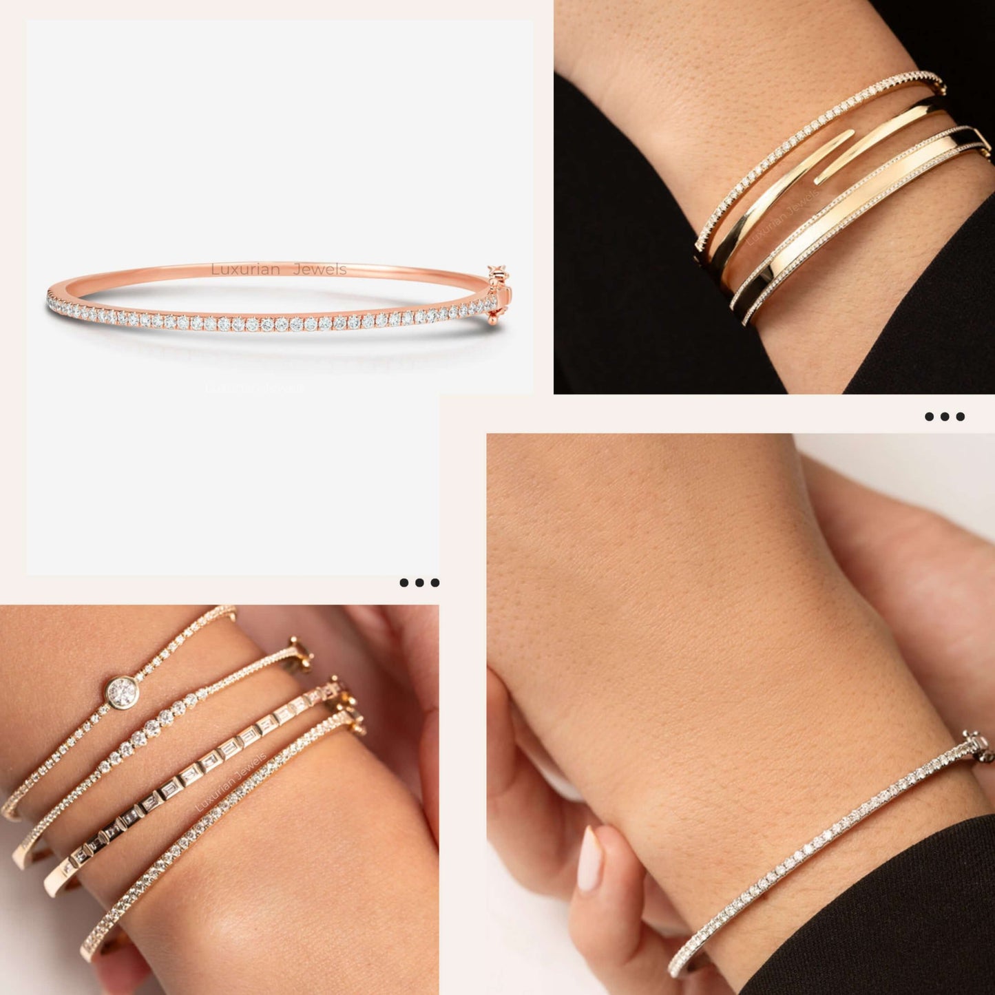 Round Cut Stackable Proposal Tennis Bracelets