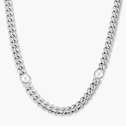 Round Cut White Diamond Link Chain