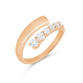 Round Diamond Bypass Ring by Luxurian Jewels