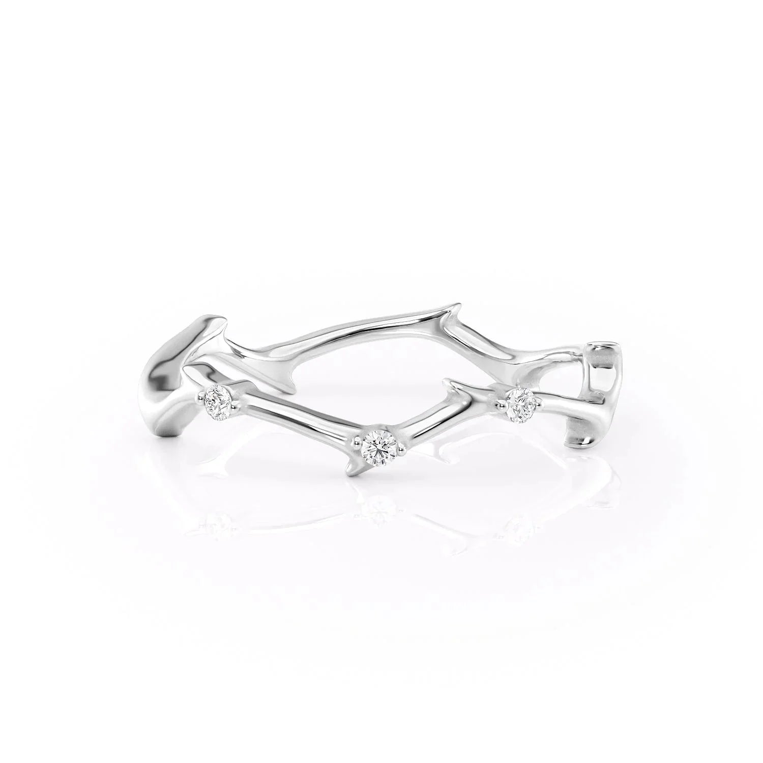 Round Diamond Mini Twig Ring