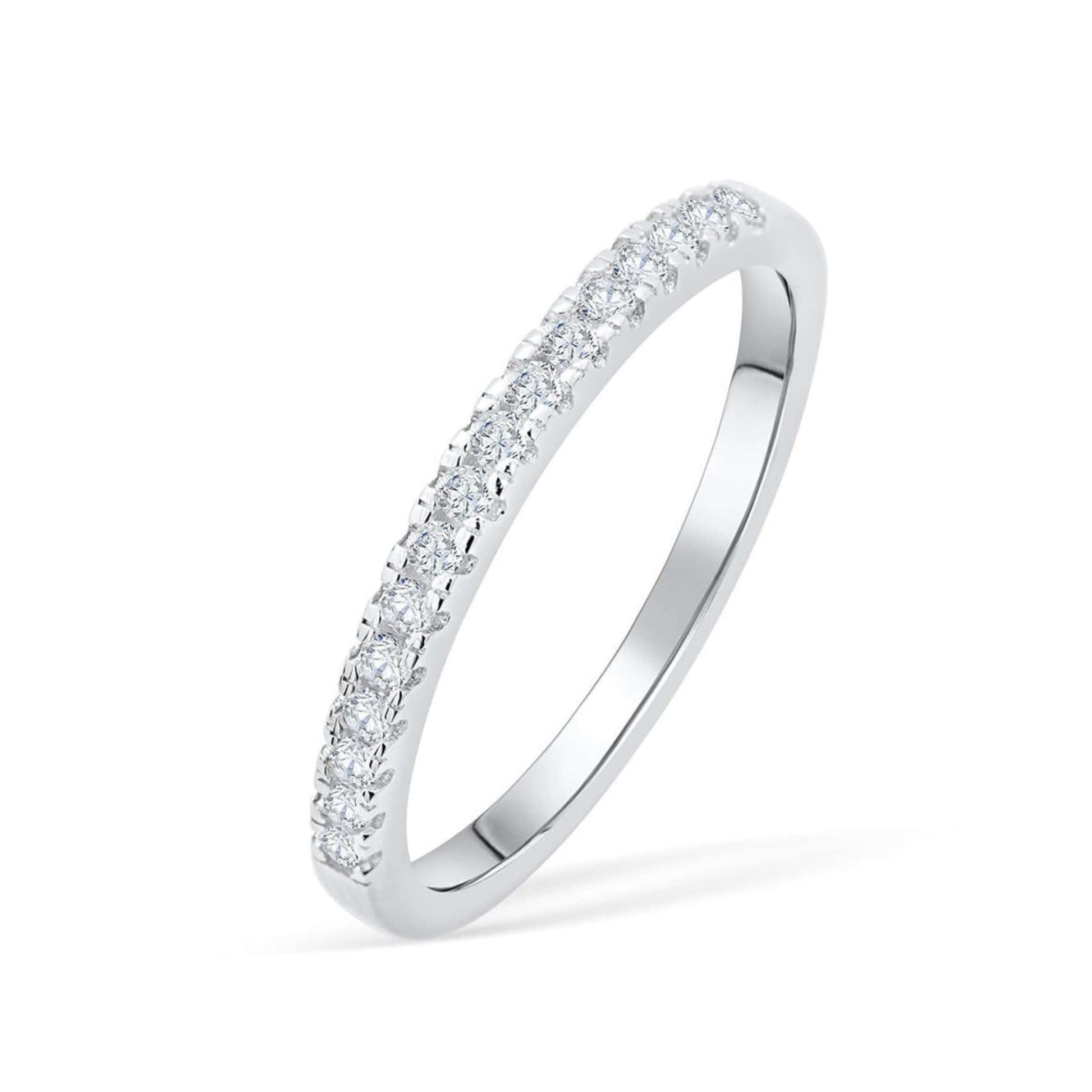 Round Diamond Minimalist Wedding Band