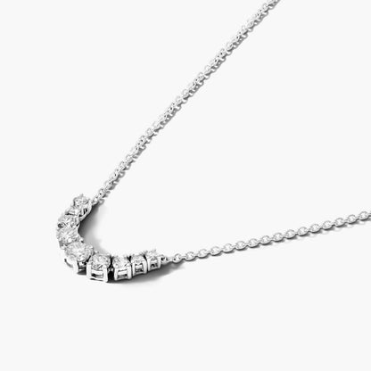 Round Diamond Necklace, Handmade Jewelry