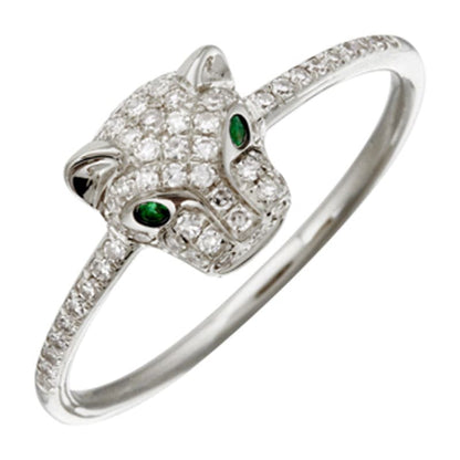 Round Diamond Panther Ring