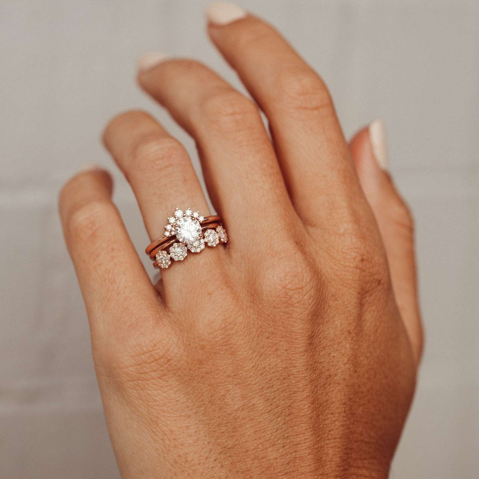 Round Diamonds, Antique Ring, Solid Silver Ring