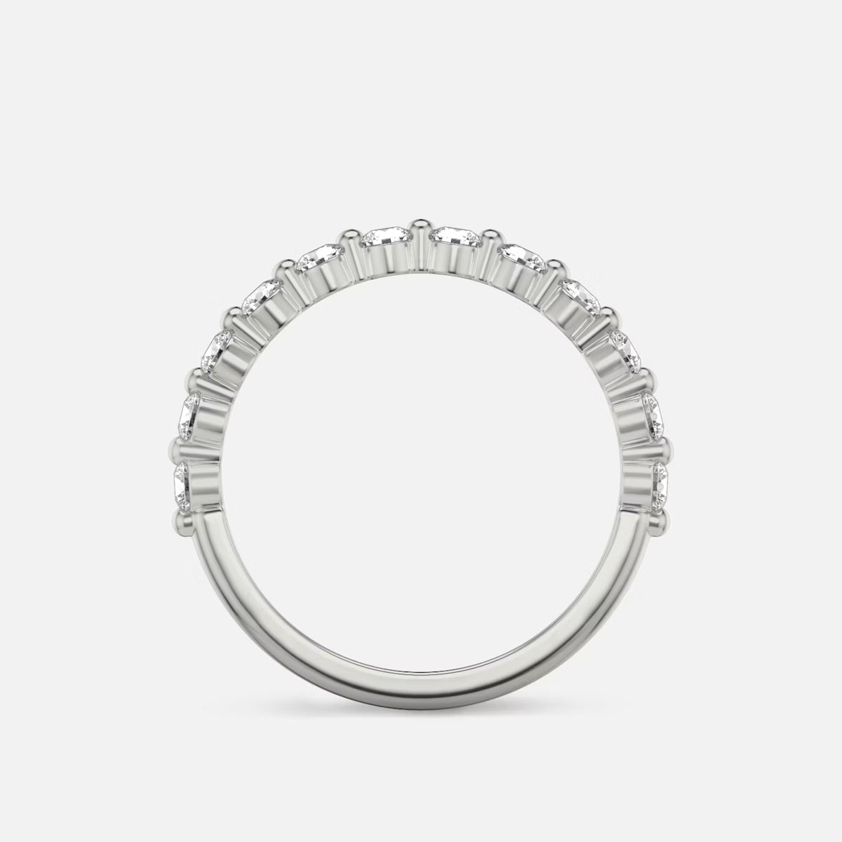 Round Engagement Rings, Half Eternity Pave Ring