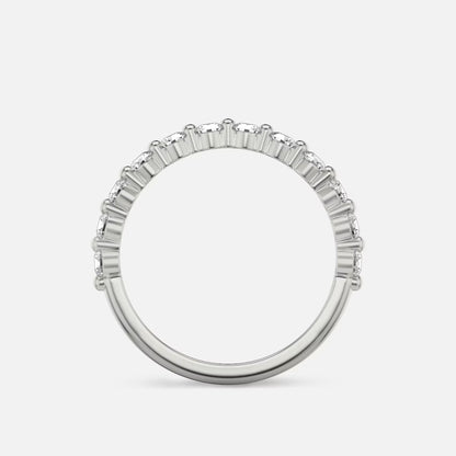 Round Engagement Rings, Half Eternity Pave Ring