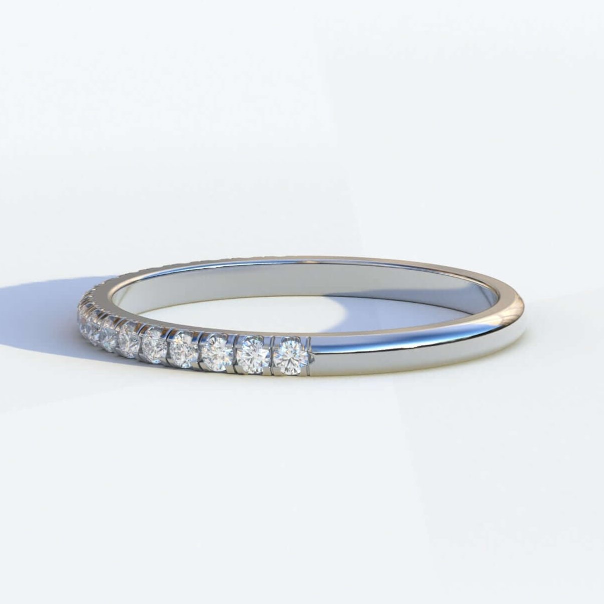 Floating Bubble Diamond Wedding Band