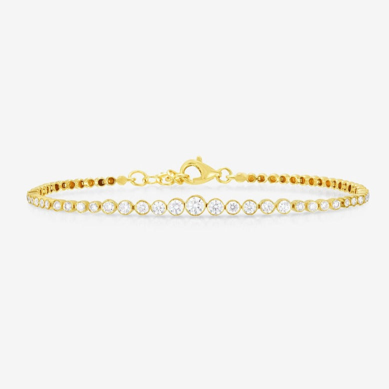 Round Gold Plated Tennis Bracelet