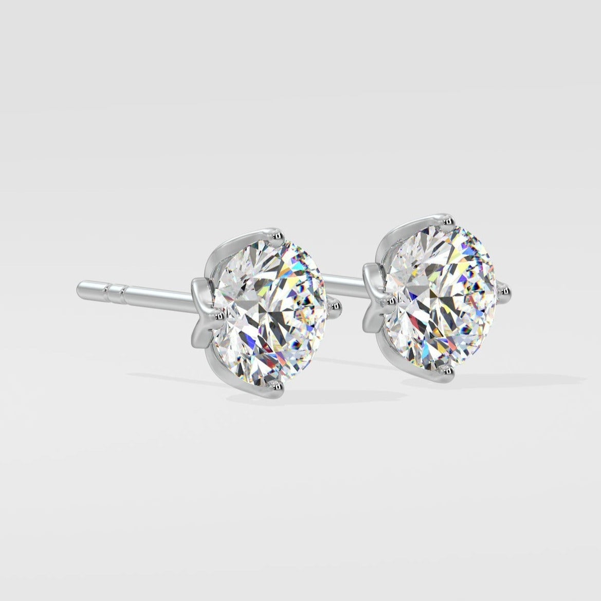 Round Lab Grown Diamond Stud Earrings