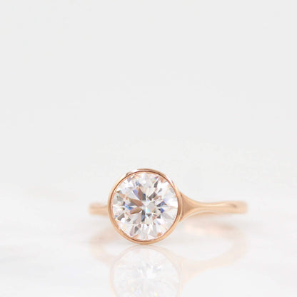 Round Moissanite Bezel Ring