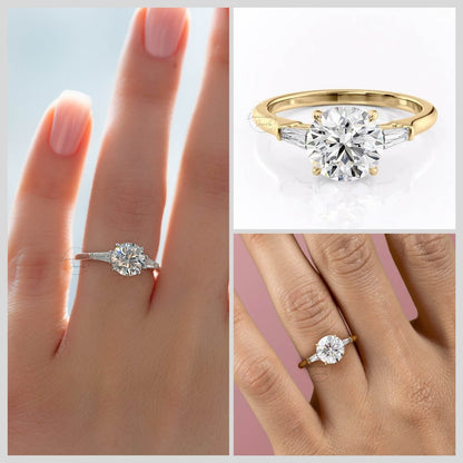 Round Moissanite Engagement Ring For Her