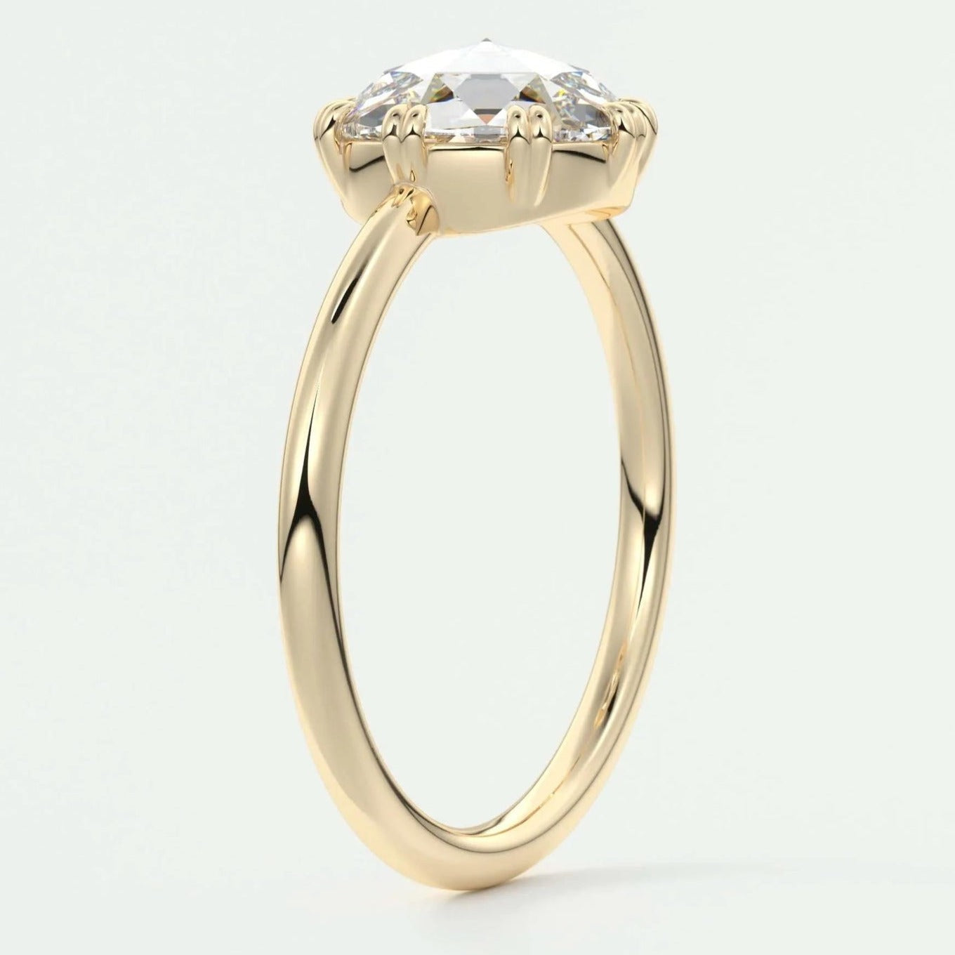 Round Rose Cut Diamond Ring