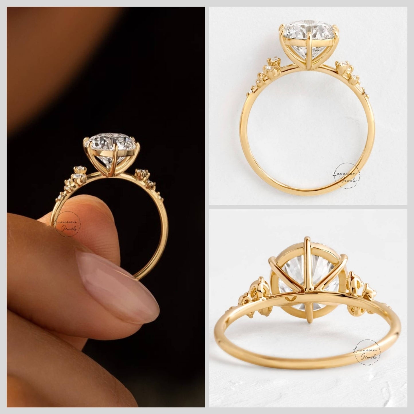 Round Solitaire Accent Ring 