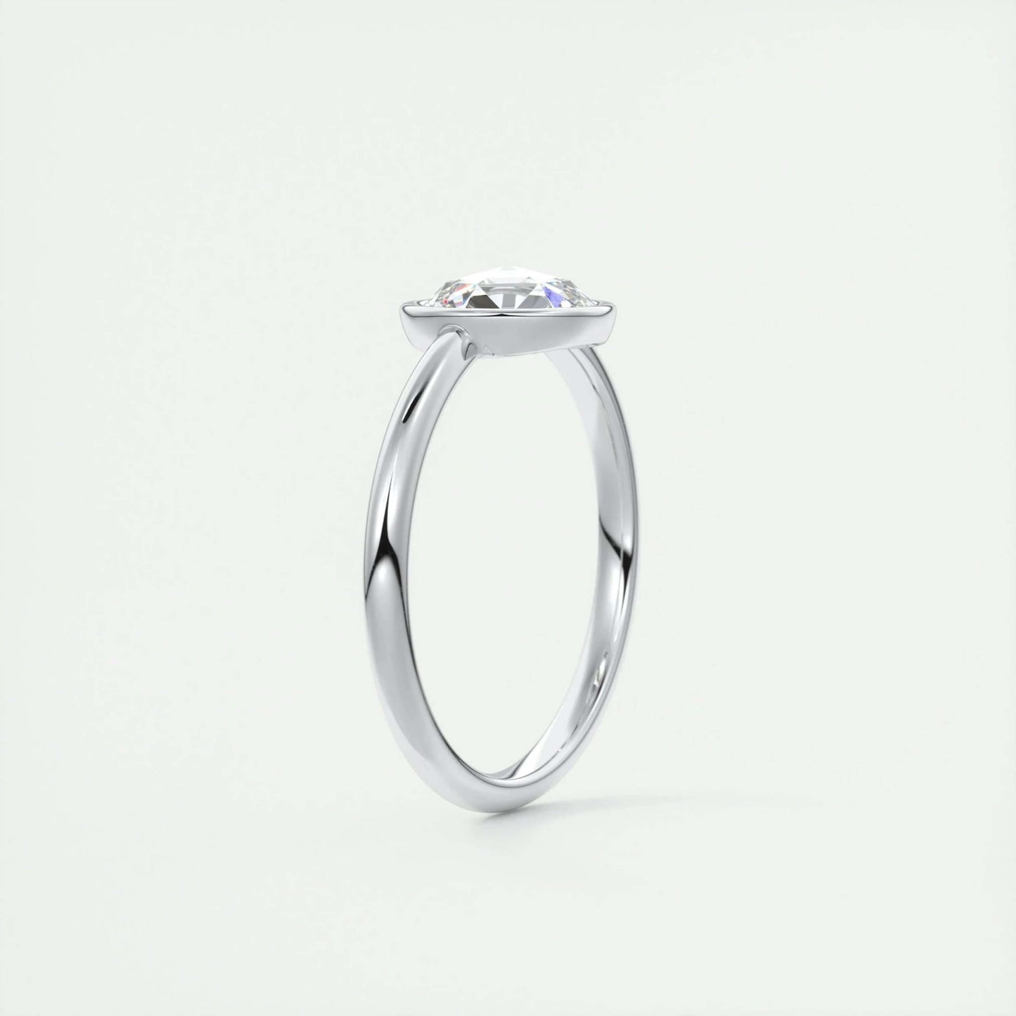 Round White rose cut diamond ring