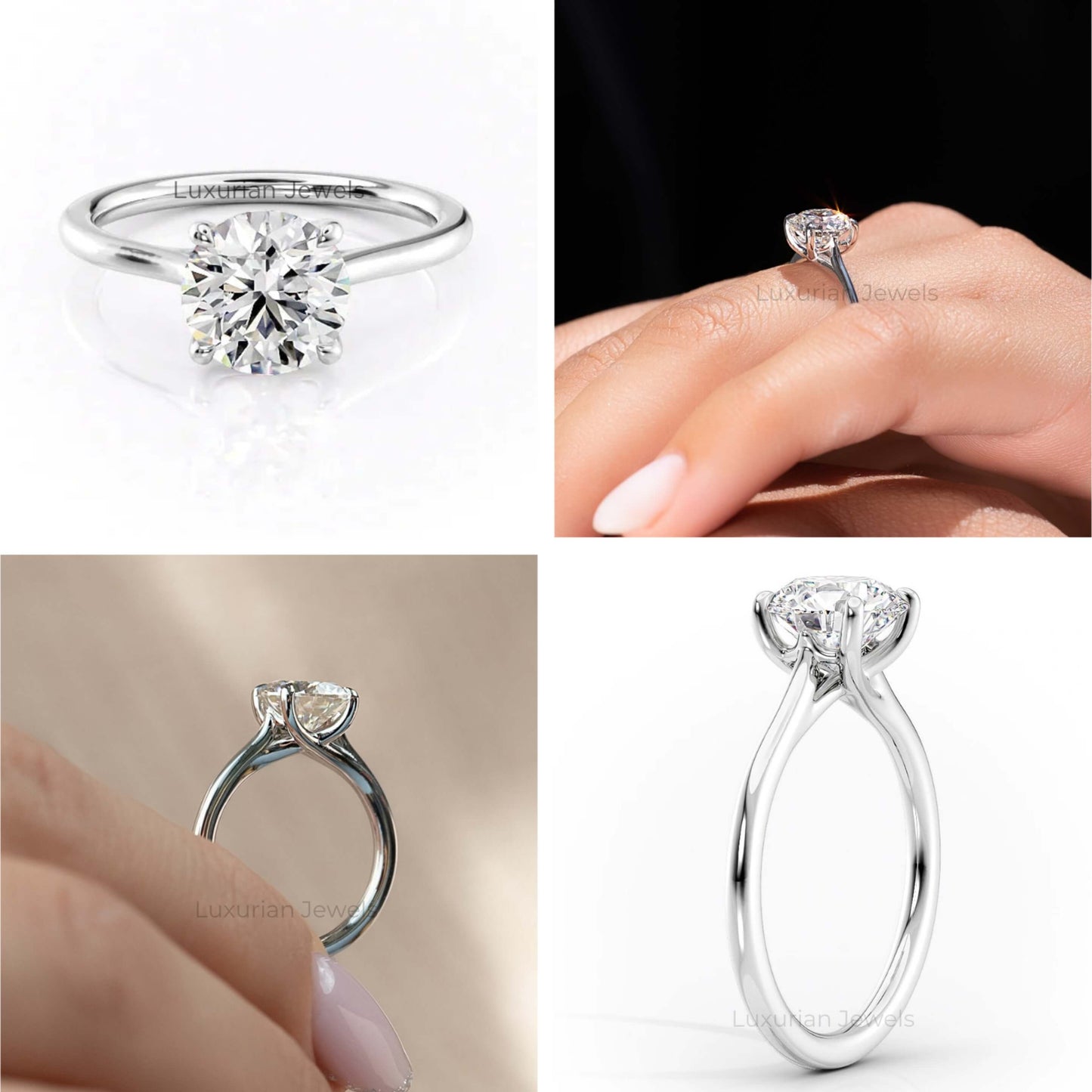 Round cut Solitaire 6 Prong Ring