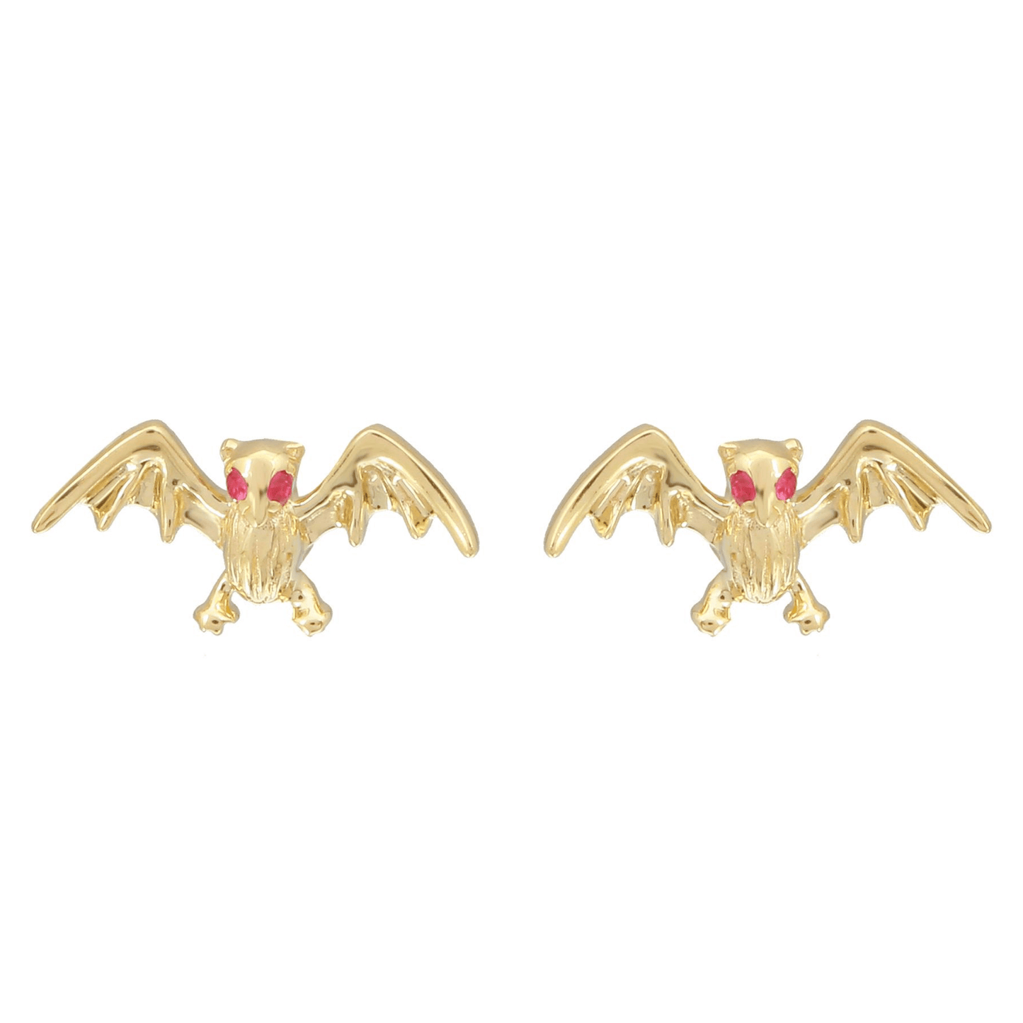 Ruby Stud Birds Earrings