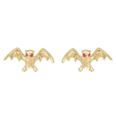 Ruby Stud Birds Earrings