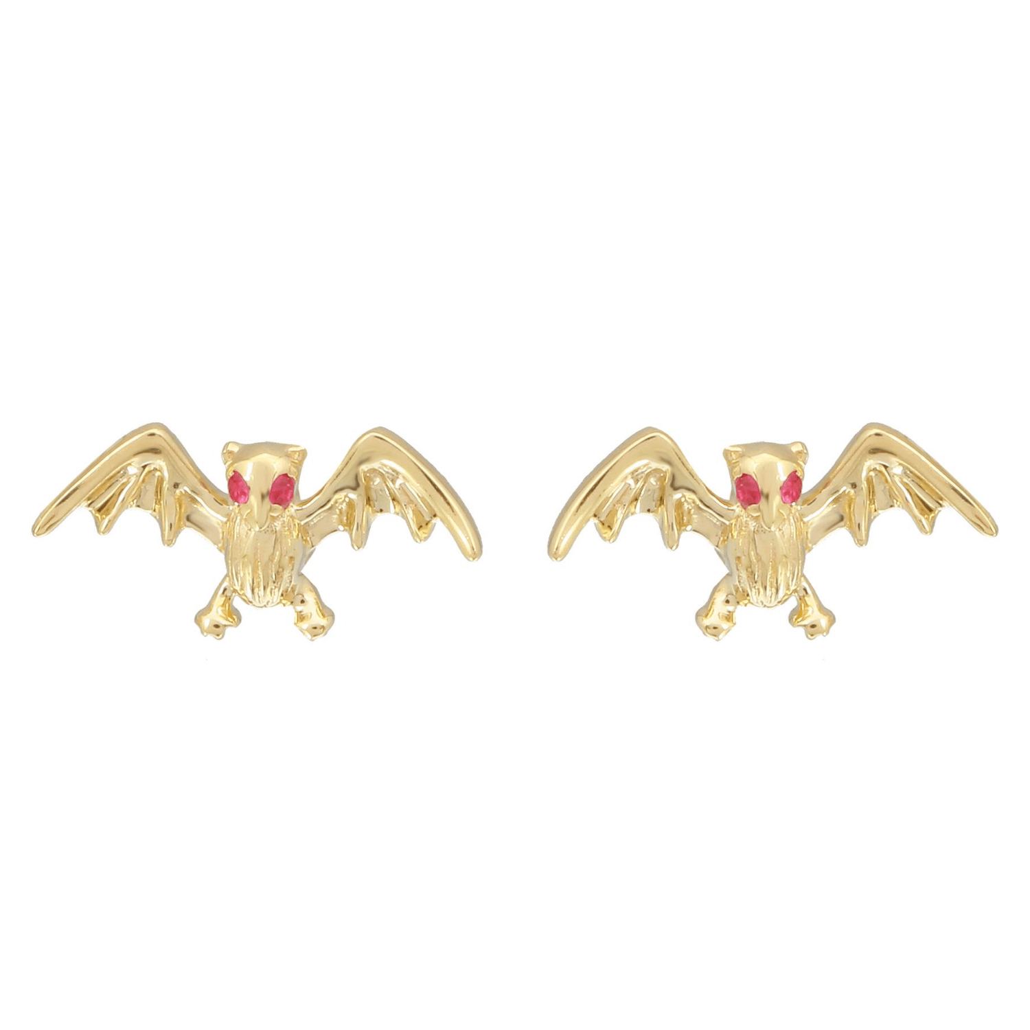 Ruby Stud Birds Earrings