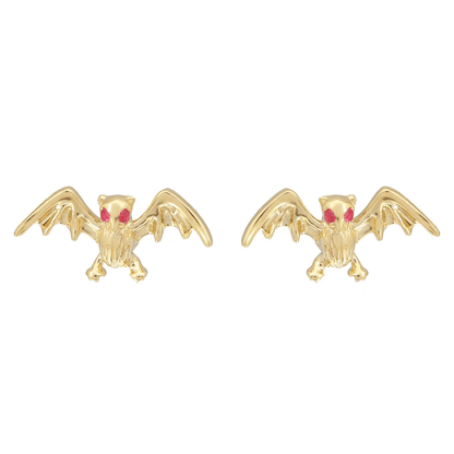 Ruby Stud Birds Earrings