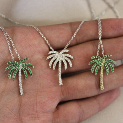 Sapphire Palm Tree Necklace For Mum