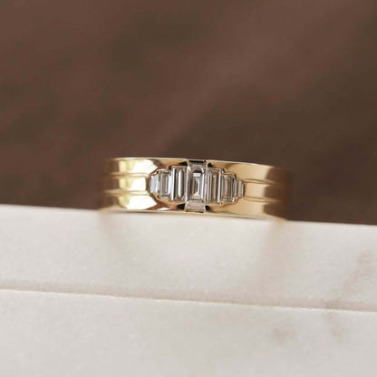 Seven-Stone Moissanite Wedding Band