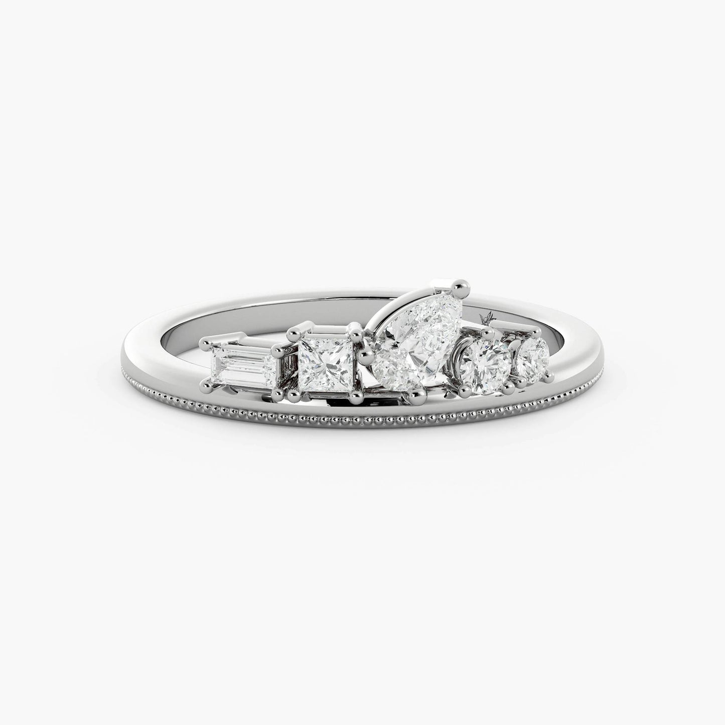 Seven Stone Round Shape Moissanite Ring