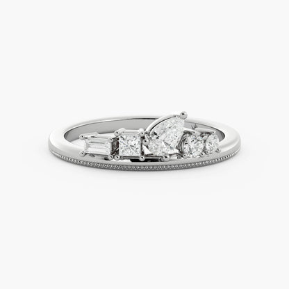 Seven Stone Round Shape Moissanite Ring