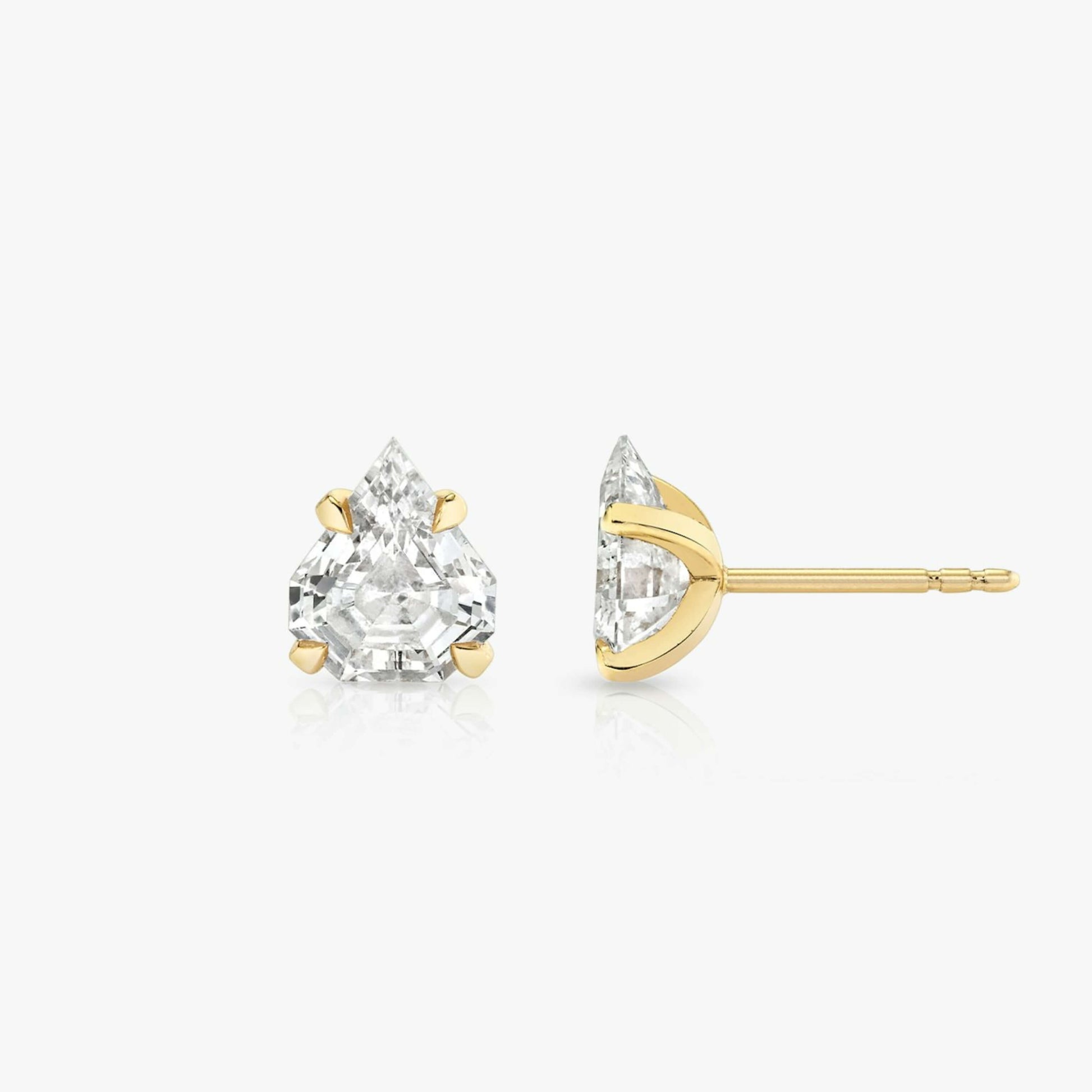 Shield Diamond Stud Earrings, Designer Earrings