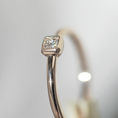 Single Princess Cut Diamond  Anniversary Ring