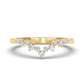 Solid Gold Chevron Moissanite Ring