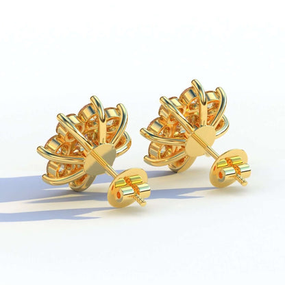 Solid Gold Dainty Daisy Stud Earrings