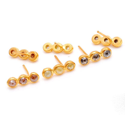 Solid Gold Diamond Stud Earrings