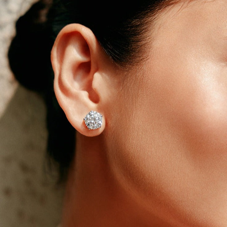 Solid Gold Lab Diamond Stud Earrings