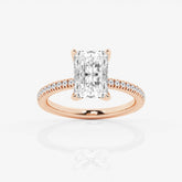 Solid Gold Radiant Cut Moissanite Engagement Ring