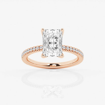 Solid Gold Radiant Cut Moissanite Engagement Ring