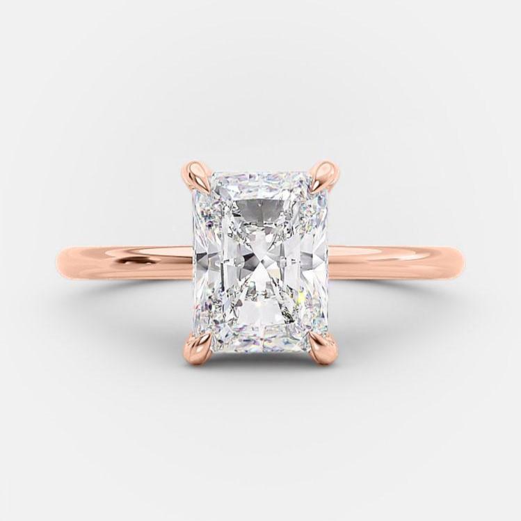 Solid Gold Radiant Cut, Solitaire Proposal Ring