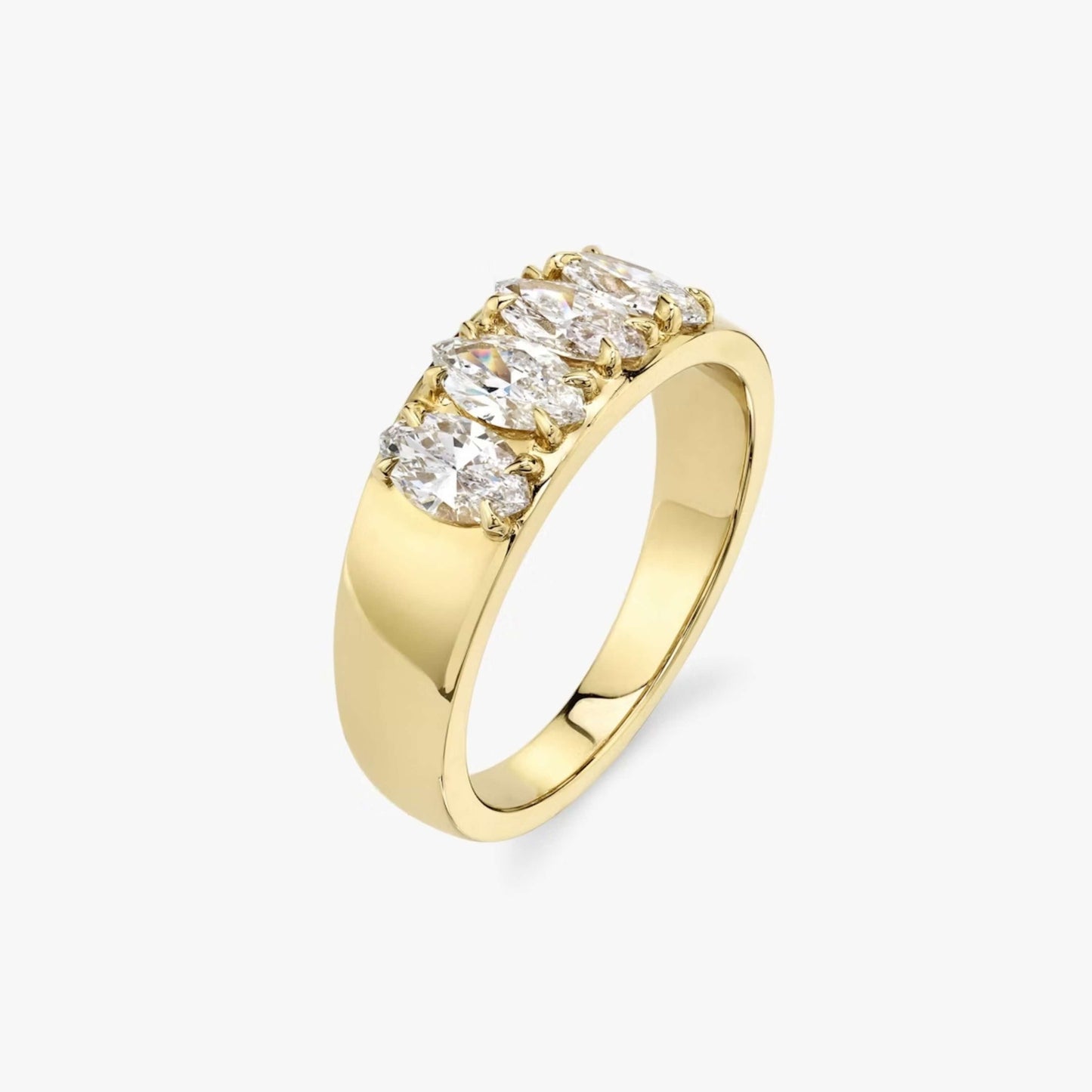 Solid Gold Ring, Pave Engagement Ring